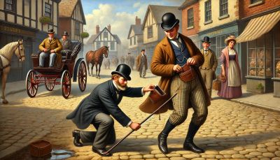 Lifting a wallet from an unsuspecting man's pocket!