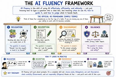The four legs of AI fluency: Delegation, Description, Discernment, Diligence